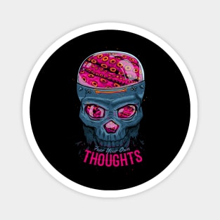 Fear your own thoughts octopus skull Magnet